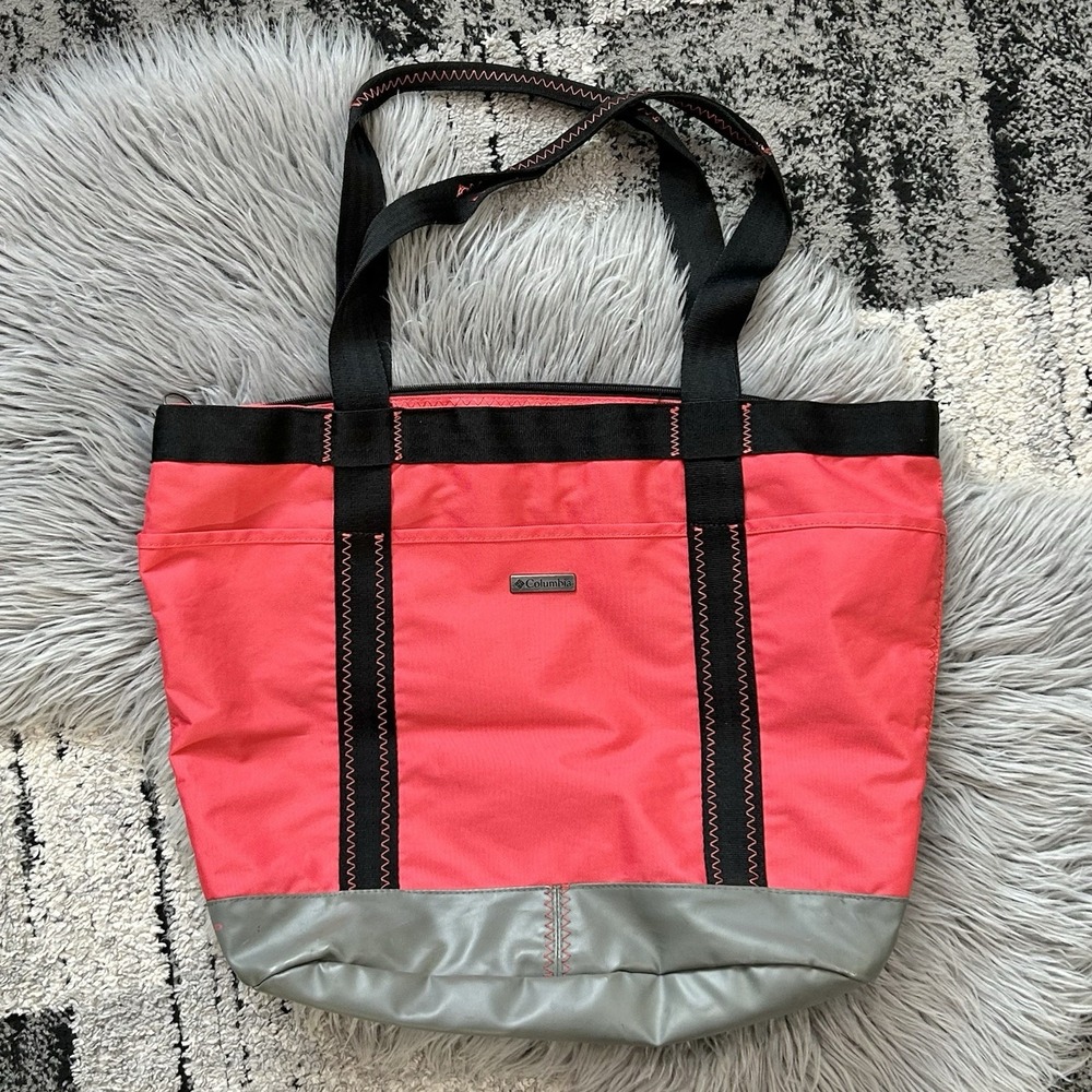 Columbia Large Pink/Coral Tote w/ Pockets + Double Handles